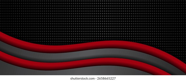 Vector red line background curve element with dark space for text and message design, overlapping layers, vector. EPS 10