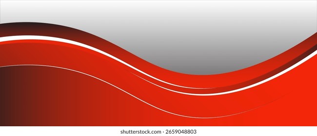 Vector red line background curve element with white space for text and message design, overlapping layers, vector