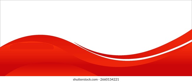 Elemento de curva de fondo de línea roja de Vector con espacio en blanco para el diseño de texto y mensajes. EPS10