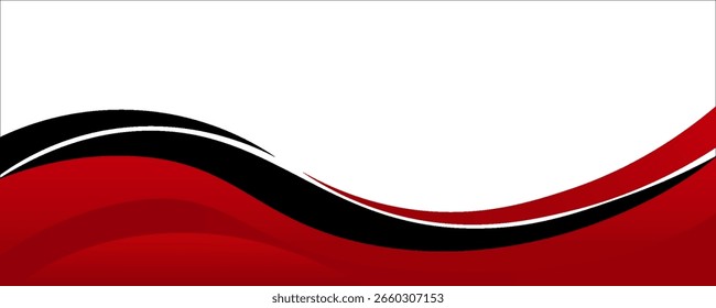Elemento de curva de fondo de línea roja de Vector con espacio en blanco para el diseño de texto y mensajes 