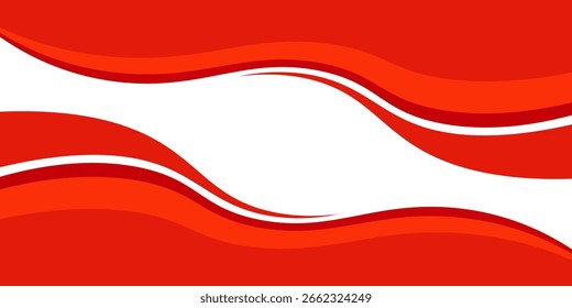 Elemento de curva de fondo de línea roja de Vector con espacio en blanco para el diseño de texto y mensajes, capas superpuestas, Vector