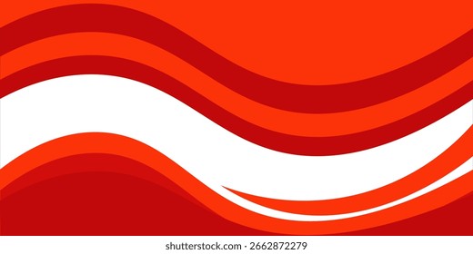 Elemento de curva de fondo de línea roja de Vector con espacio en blanco para el diseño de texto y mensajes, capas superpuestas, Vector