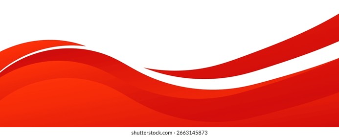 Vector red line background curve element with white space for text and message design,