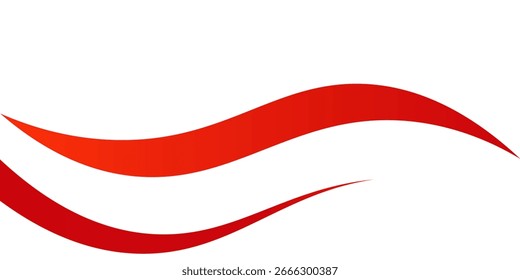 Vector red line background curve element with white space for text and message design, overlapping layers, vector