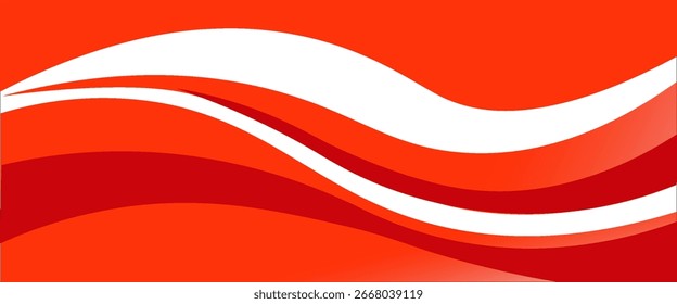 Vector red line background curve element with white space for text and message design, overlapping layers, vector