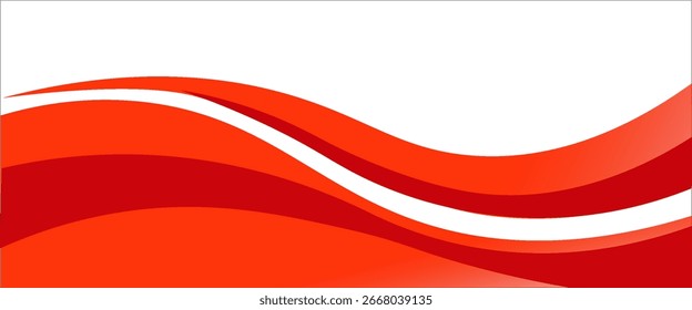 Elemento de curva de fondo de línea roja de Vector con espacio en blanco para el diseño de texto y mensajes, capas superpuestas, Vector