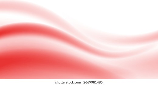 Vector red line background curve element with white space for text and message design, overlapping layers