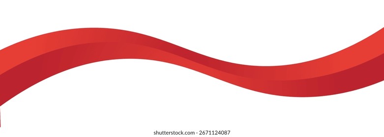 Vector red line background curve element with white space for text and message design, overlapping layers, vector illustration