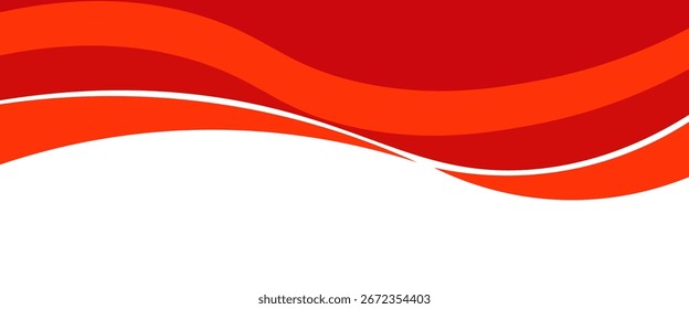 Vector red line background curve element with white space for text and message design, overlapping layers, vector