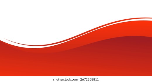 Vector red line background curve element with white space for text and message design, overlapping layers, vector
