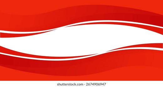 Elemento de curva de fondo de línea roja de Vector con espacio en blanco para el diseño de texto y mensajes, capas superpuestas, Ilustración vectorial