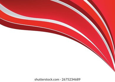 Vektor rote Linie Hintergrundkurvenelement mit weißem Leerraum für Text- und Nachrichtendesign, überlappende Ebenen, Vektor