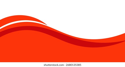 Vector red line background curve element with white space for text and message design, overlapping layers, vector