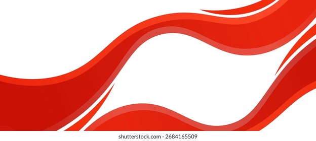 Elemento de curva de fondo de línea roja de Vector con espacio en blanco para el diseño de texto y mensajes, capas superpuestas, Vector Eps10.