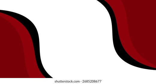 Vector red line background curve element with white space for text and message design, overlapping layers, vector