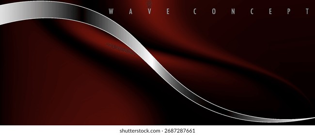 Elemento de curva de plano de fundo de linha vermelha de vetor com espaço em branco para design de texto e mensagem, camadas sobrepostas, vetor	