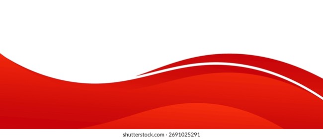 Vector red line background curve element with white space for text and message design, overlapping layers,  Modern design