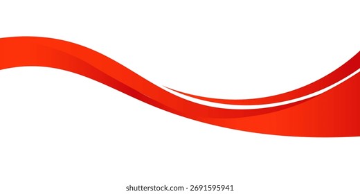 Elemento de curva de fondo de línea roja de Vector con espacio en blanco para el diseño de texto y mensajes, capas superpuestas, Vector
