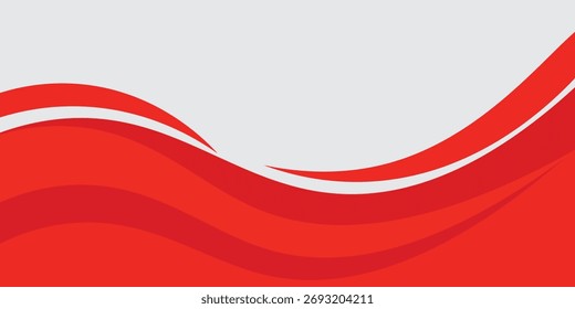 Vektor rote Linie Hintergrund Kurve Element mit weißem Raum für Text und Nachricht Design, überlappende Ebenen, v