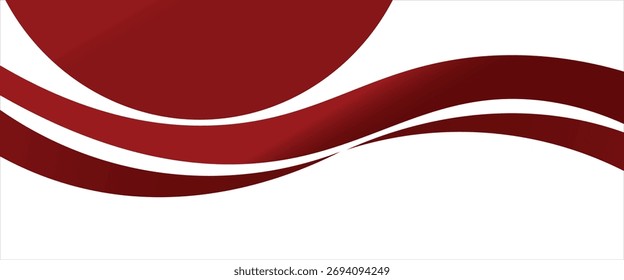 Vector red line background curve element with white space for text and message design, overlapping layers, vector