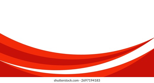 Elemento de curva de fondo de línea roja de Vector con espacio en blanco para el diseño de texto y mensajes, capas superpuestas, Vector