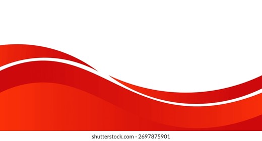 Elemento de curva de fondo de línea roja de Vector con espacio en blanco para el diseño de texto y mensajes, capas superpuestas, Vector