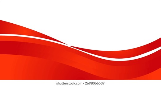 Elemento de curva de fondo de línea roja de Vector con espacio en blanco para el diseño de texto y mensajes, capas superpuestas, Vector
