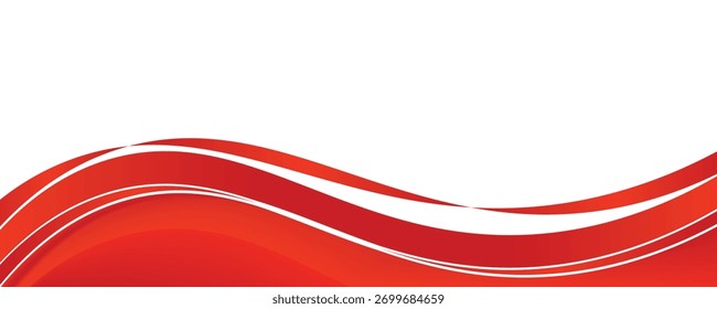 Elemento de curva de fondo de línea roja de Vector con espacio en blanco para el diseño de texto y mensajes, capas superpuestas, Vector