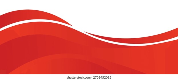 Vector red line background curve element with white space for text and message design, overlapping layers, vector