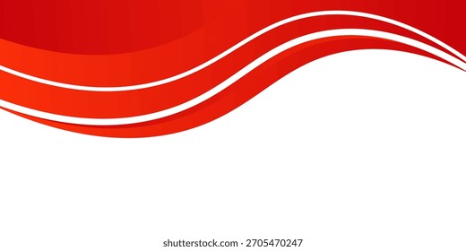 Elemento de curva de plano de fundo de linha vermelha de vetor com espaço em branco para design de texto e mensagem, camadas sobrepostas, vetor