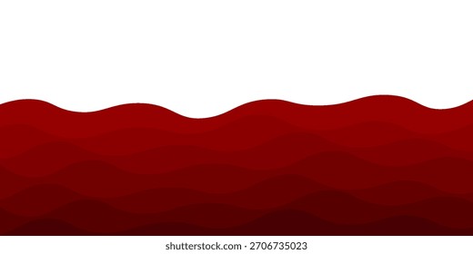 Vector red line background curve element with white space for text and message design, overlapping layers	
