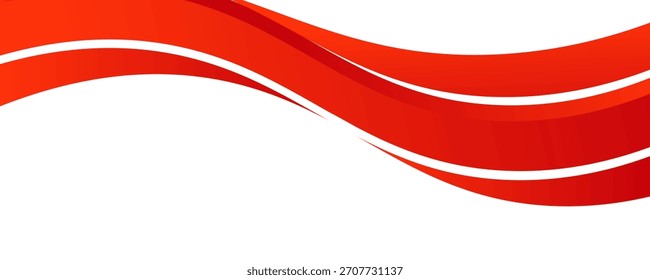 Elemento de curva de fondo de línea roja de Vector con espacio en blanco para el diseño de texto y mensajes, capas superpuestas, Vector