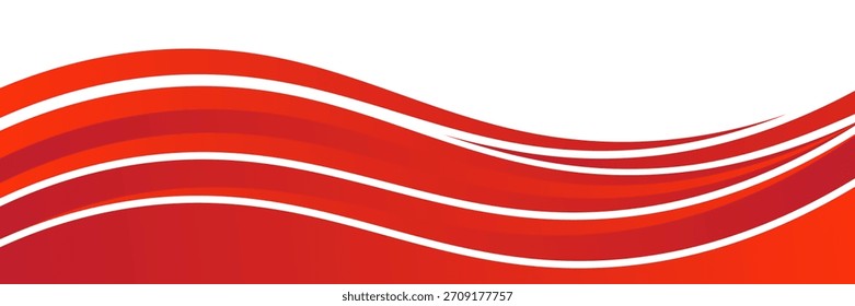 Vector red line background curve element with white space for text and message design, overlapping layers, vector
