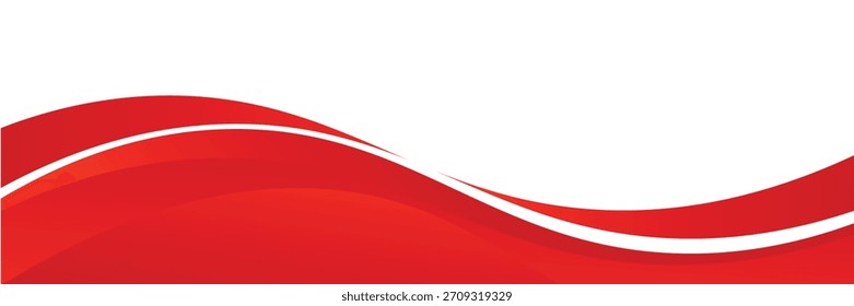 Vector red line background curve element with white space for text and message design, overlapping layers, vector