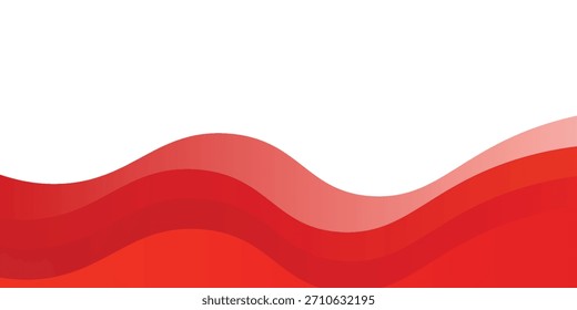 Vector red line background curve element with white space for text and message design, overlapping layers, vector