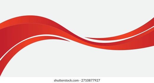 Elemento de curva de plano de fundo de linha vermelha de vetor com espaço em branco para design de texto e mensagem, camadas sobrepostas, vetor