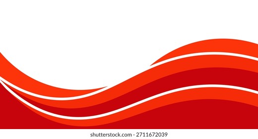 Elemento de curva de fondo de línea roja de Vector con espacio en blanco para el diseño de texto y mensajes, capas superpuestas, Vector

