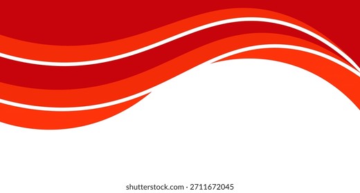 Vector red line background curve element with white space for text and message design, overlapping layers, vector

