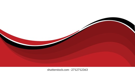 Elemento de curva de plano de fundo de linha vermelha de vetor com espaço em branco para design de texto e mensagem, camadas sobrepostas, vetor