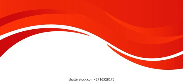 Vector red line background curve element with white space for text and message design, overlapping layers, vector