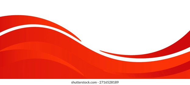 Vector red line background curve element with white space for text and message design, overlapping layers, vector