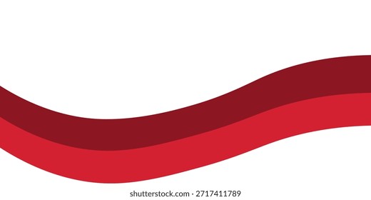 Vector red line background curve element with white space for text and message design, overlapping layers, vector