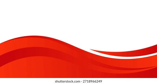 Vector red line background curve element with white space for text and message design, overlapping layers, vector