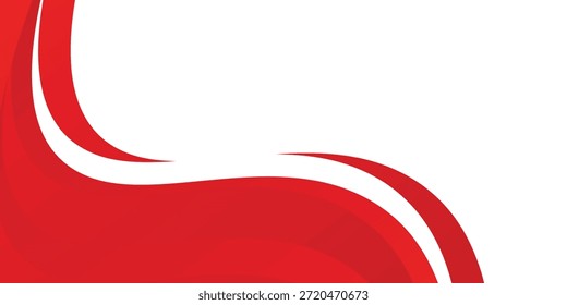 Elemento de curva de fondo de línea roja de Vector con espacio en blanco para el diseño de texto y mensajes