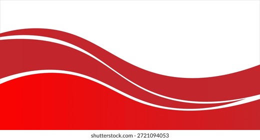Vector red line background curve element with white space for text and message design, overlapping layers, vector