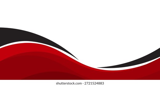 Elemento de curva de fondo de línea roja de Vector con espacio en blanco para el diseño de texto y mensajes, capas superpuestas, Vector