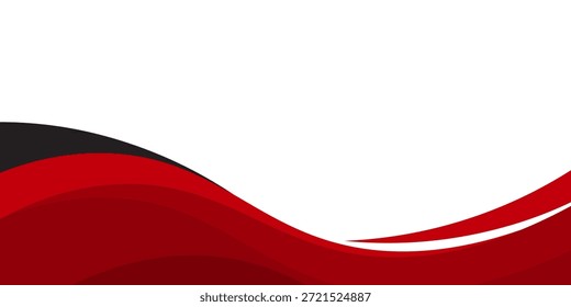 Elemento de curva de fondo de línea roja de Vector con espacio en blanco para el diseño de texto y mensajes, capas superpuestas, Vector