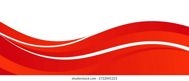 Vector red line background curve element with white space for text and message design, overlapping layers, vector


