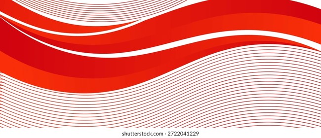 Vector red line background curve element with white space for text and message design, overlapping layers, vector

