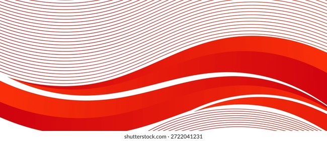 Vector red line background curve element with white space for text and message design, overlapping layers, vector

